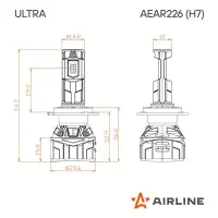 Лампа светодиод. H7 ULTRA, 55Вт, 10400Лм (5200Лм x 2), 6500К, 12/24В, кмпл. 2 шт.