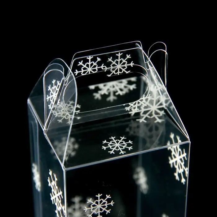 Коробка подарочная новогодняя складная ПВХ «Праздничное настроение» 4×4×8 см Коробка подарочная новогодняя складная ПВХ «Праздничное настроение» 4×4×8 см