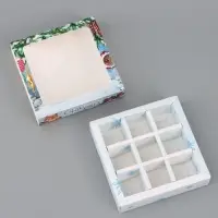 Коробка подарочная для 9 конфет &laquo;С праздником зимы&raquo; 14.5&times;14.5&times;3.5 см