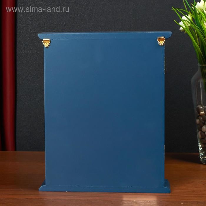 Ключница дерево 7 крючков Ключница дерево 7 крючков "Мрамор и золотой папоротник" 24х20х6,5 см