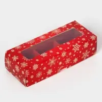 Коробка под 3 конфеты «Снежинки», 13×5×3.3 см