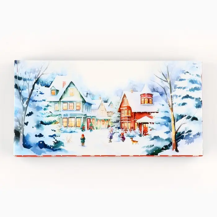 Коробка для шоколада с местом для денег «Снежный городок», 20 х 2 х 10 см Коробка для шоколада с местом для денег «Снежный городок», 20 х 2 х 10 см