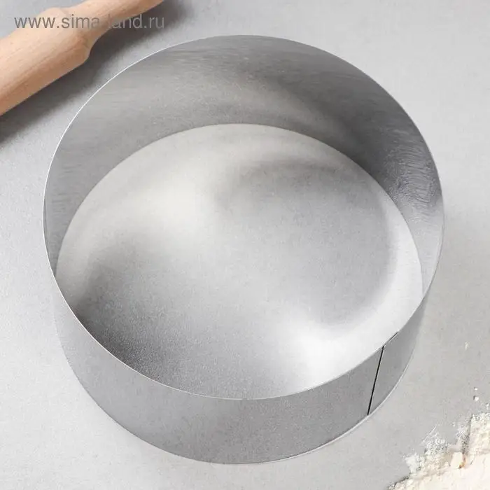 Форма для выпечки и выкладки «Круг», h=10 см, d=20 см, нержавеющая сталь Форма для выпечки и выкладки «Круг», h=10 см, d=20 см, нержавеющая сталь
