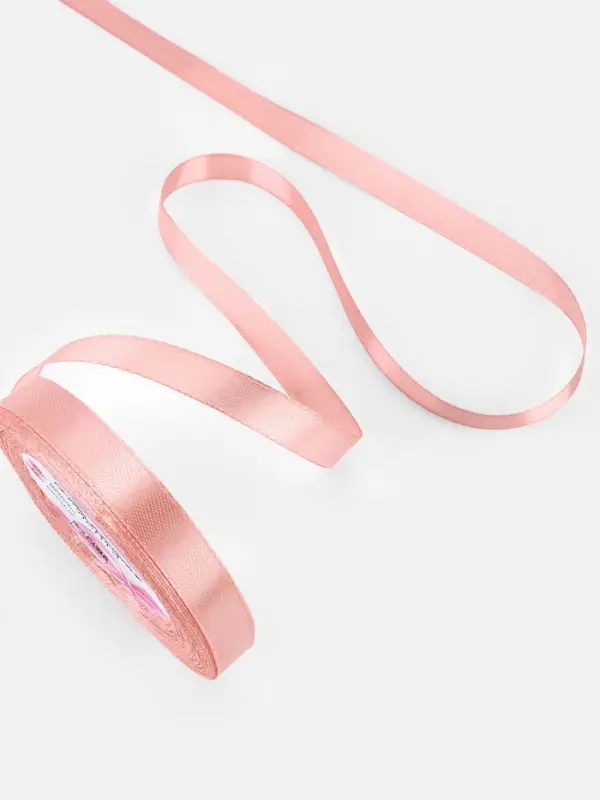 Лента атласная, 12 мм, 23±1 м, цвет розовое золото Лента атласная, 12 мм, 23±1 м, цвет розовое золото