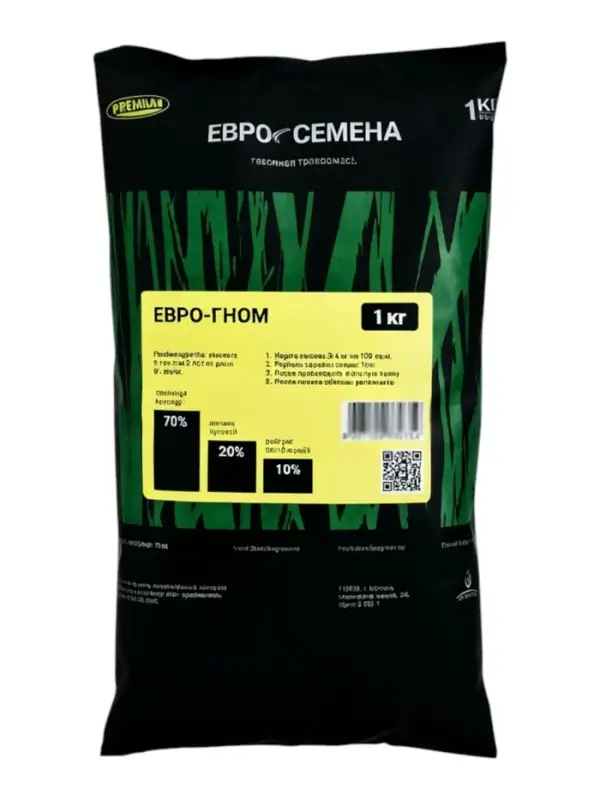 Семена Газонная травосмесь "Евро-Гном", 1 кг