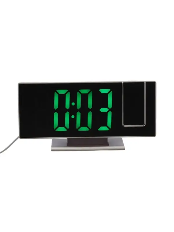 Часы-будильник электронные настольные с проекцией на потолок, 18.4&times;7.5 см, зеленая индикация