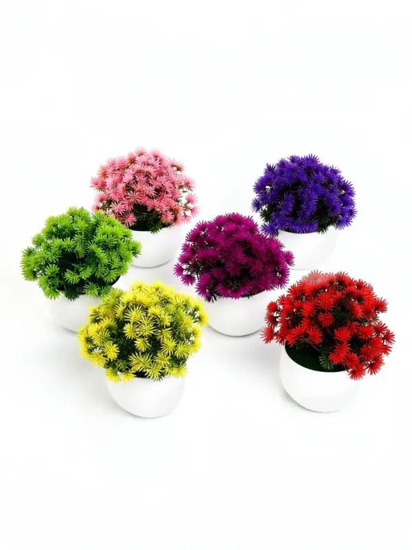 Искусственный цветок в горшке &laquo;Пушистые колючки&raquo;, 9&times;13 см, МИКС