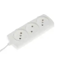 Удлинитель Luazon Lighting ECO, 3 розетки, 1.5 м, 6 А, 1300 Вт, ШВВП 2х0.75 мм2, без заземления, белый