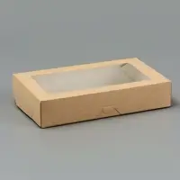 Контейнер навынос, с окном, крафт, МИКС, 20×12×4 см
