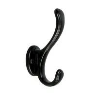 Крючок мебельный CAPPIO WAVE, двухрожковый, цвет черный, 4 шт.