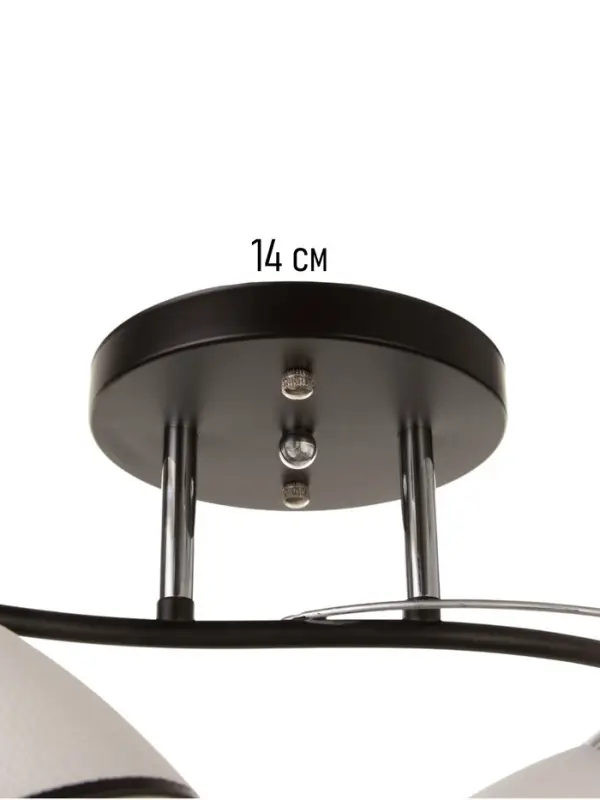 Люстра потолочная BayerLux &laquo;Ирида&raquo;, 2хЕ27, 40 Вт, черно-хромовый, 42&times;19&times;24 см