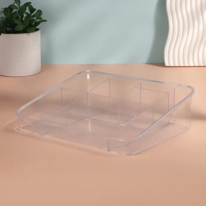 Органайзер для хранения косметики, 8 секций, 26&times;20&times;7 см, МИКС