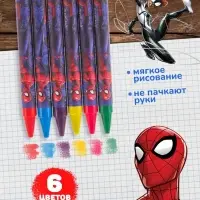 Восковые мелки - карандаши «Человек-Паук», 6 цветов Восковые мелки - карандаши «Человек-Паук», 6 цветов