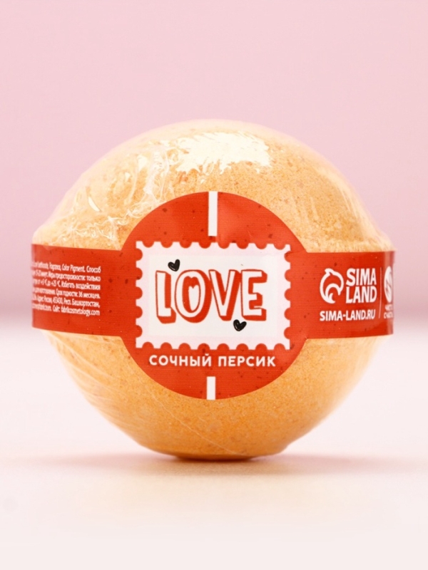 Бомбочка для ванны Love, 130 г, аромат сочного персика, ЧИСТОЕ СЧАСТЬЕ Бомбочка для ванны Love, 130 г, аромат сочного персика, ЧИСТОЕ СЧАСТЬЕ
