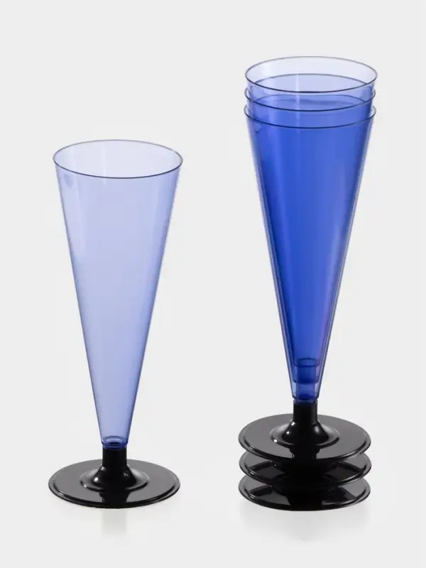 Фужер одноразовый «Конус», 150-180 мл, синий