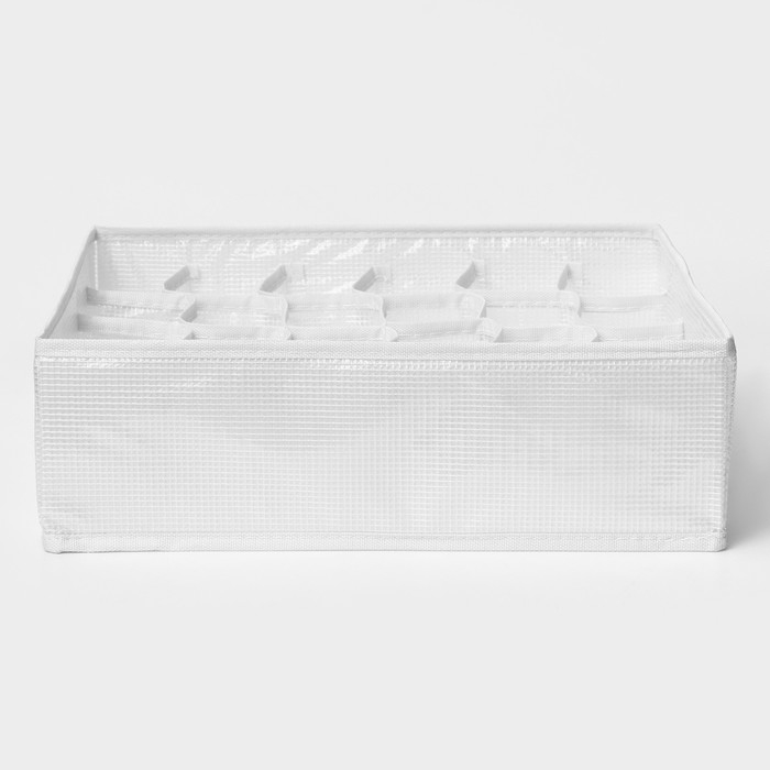 Органайзер для хранения белья LaDо́m, 24 ячейки, 32×32×10 см, цвет белый Органайзер для хранения белья LaDо́m, 24 ячейки, 32×32×10 см, цвет белый