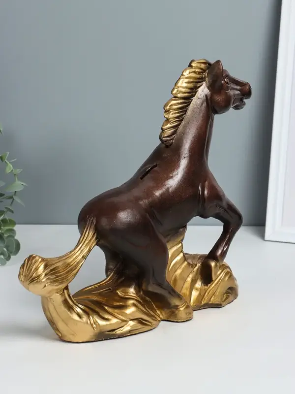 Копилка Копилка "Конь на ветру" 28х32х9.5 см, бронза с золотом