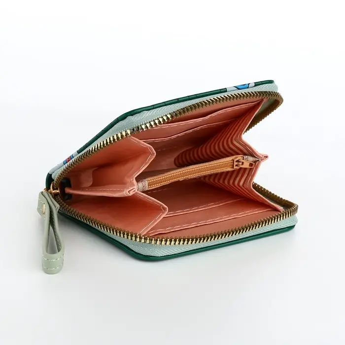 Кошелёк на молнии &laquo;Мишки&raquo;, зелёный