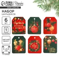 Шильдик на подарок «Счастье», набор 6 штук, 16×24 см