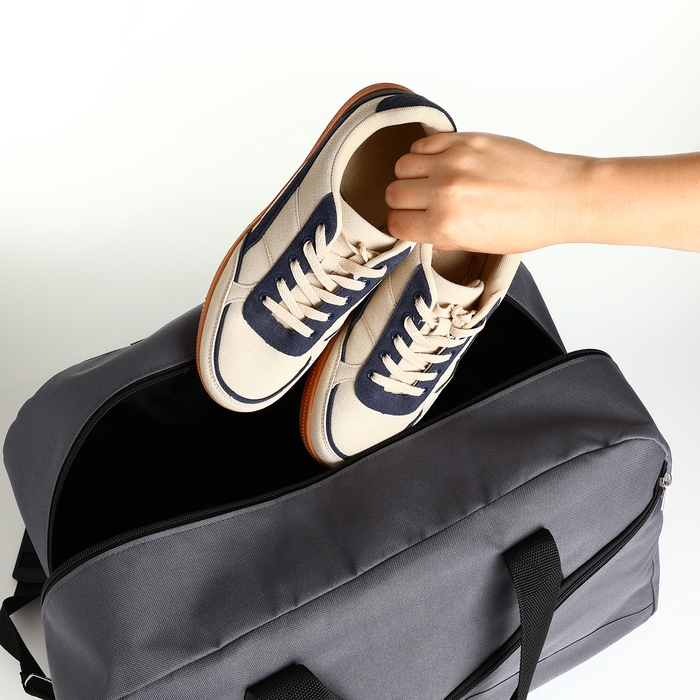 Сумка дорожная на молнии TEXTURA, большой размер, цвет серый Сумка дорожная на молнии TEXTURA, большой размер, цвет серый