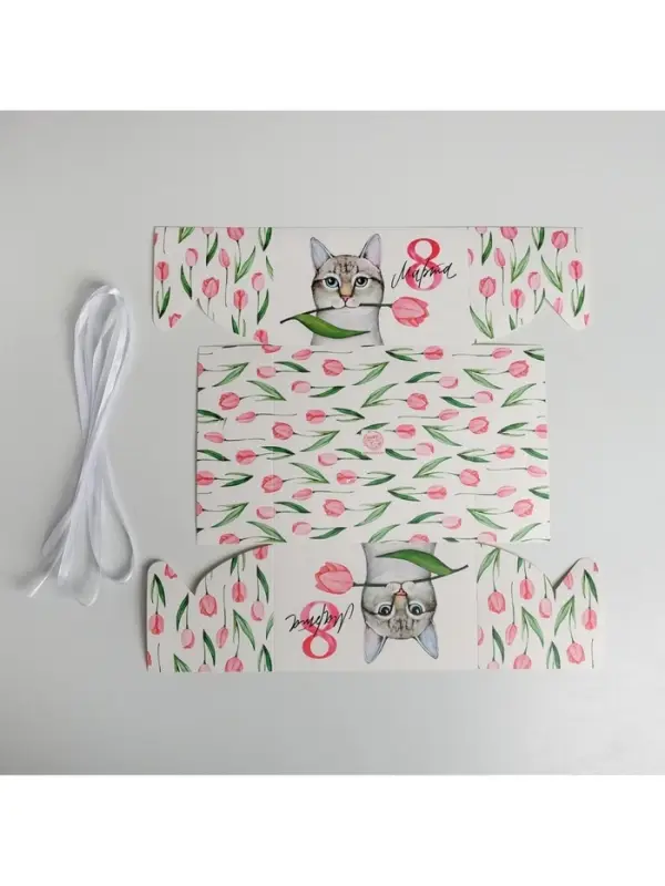 Коробка для капкейков, кондитерская упаковка, 4 ячейки &laquo;8 Марта!&raquo;, 16&times;16&times;10 см