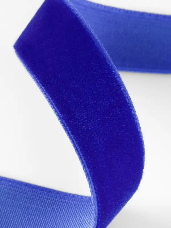 Лента бархатная, 15 мм, 18&plusmn;1 м, синяя №47