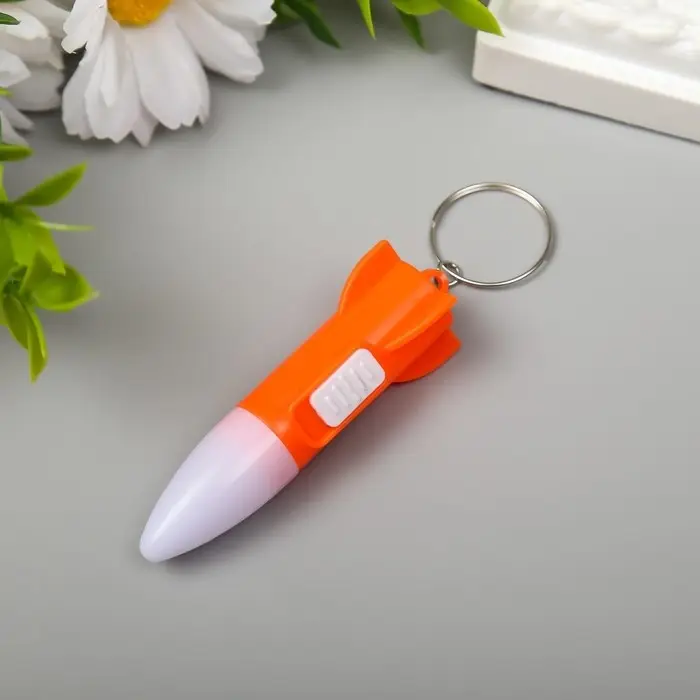 Фонарик свет на кольце "Ракета" мигает МИКС 6,5х2х2 см