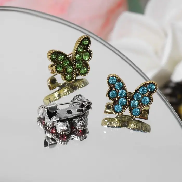 Брошь «Бабочка» мини, цвет МИКС (неделимая фасовка 12 шт., цена за шт.)