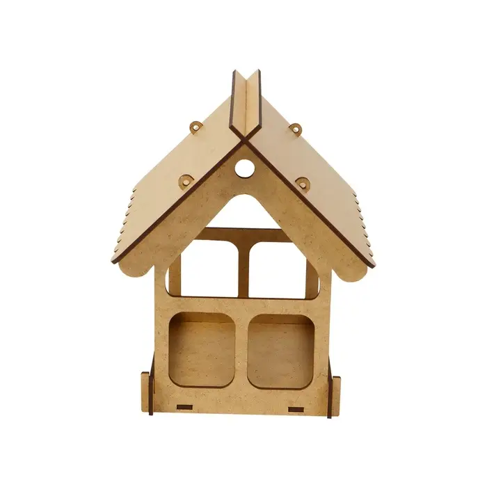 Кормушка - конструктор из ХДФ для птиц &laquo;Домик&raquo;, своими руками, 17&times;13&times;19.5 см, Greengo
