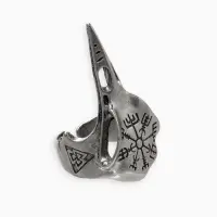 Кольцо &laquo;Коготь&raquo;, череп хищника, цвет чернёное серебро, безразмерное