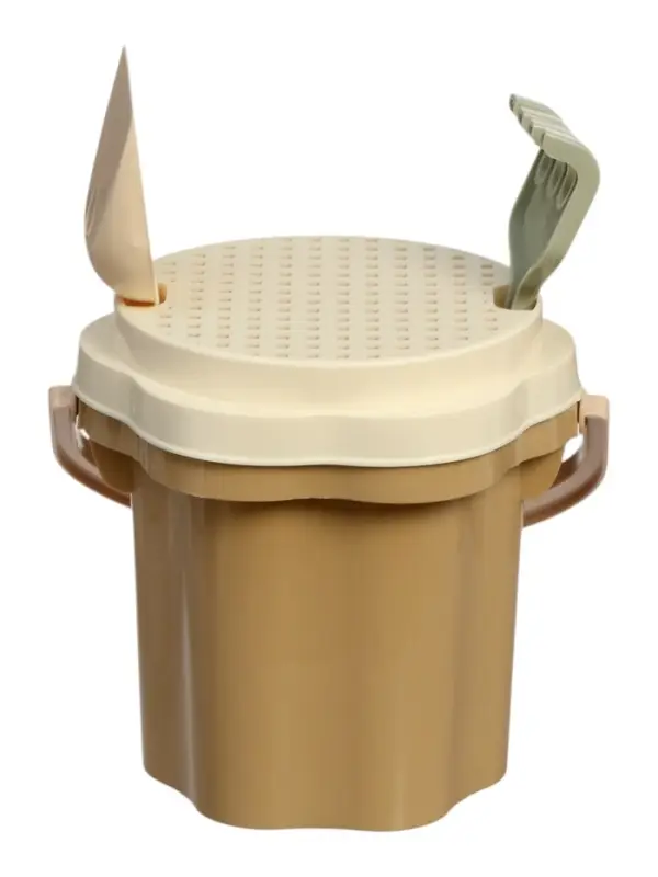 Песочный набор № 174 "Зефир", ведро-цветок 0,3 л, сито, грабли, совок, 2 формочки 01874