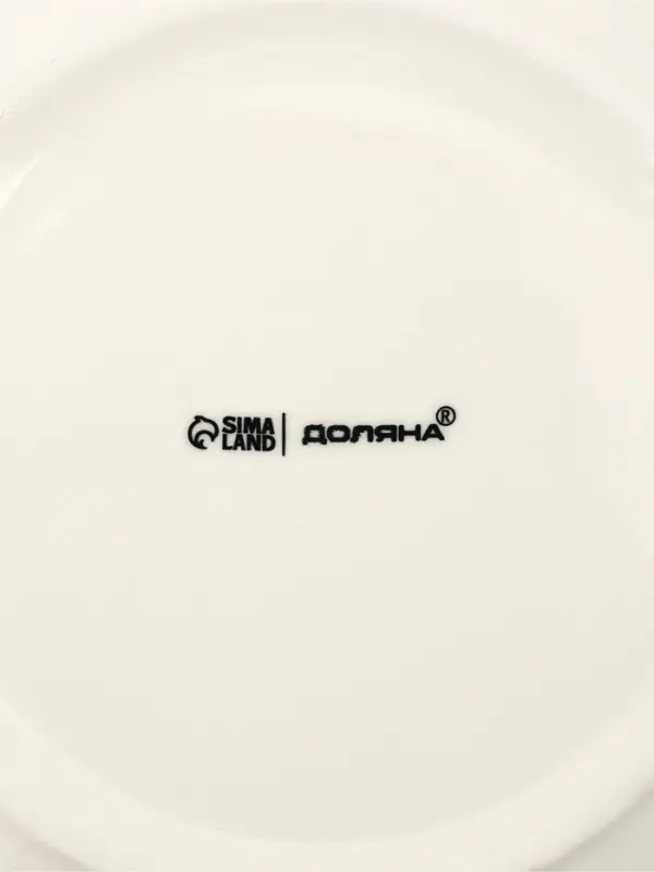 Тарелка обеденная Доляна White Label, d=22.5 см, с утолщённым краем, фарфор, белая