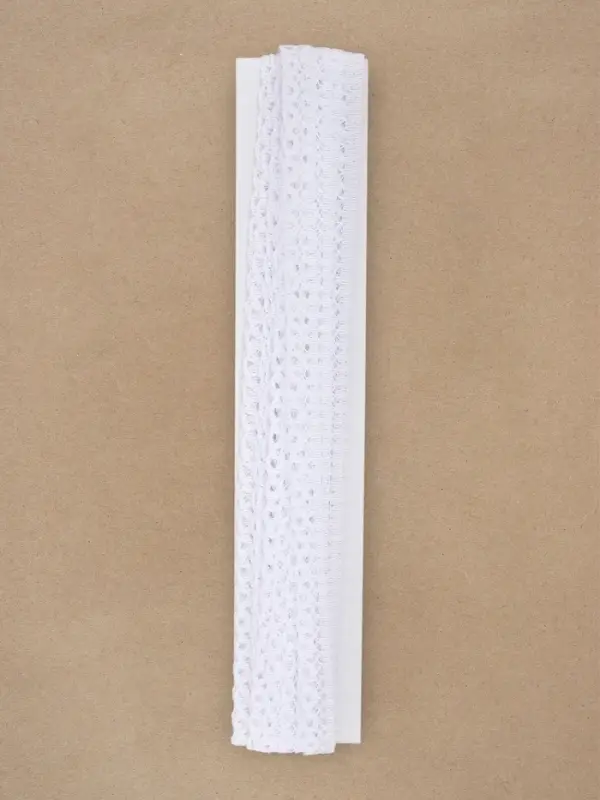 Кружево капроновое, 10 мм, 10&plusmn;1 м, цвет белый
