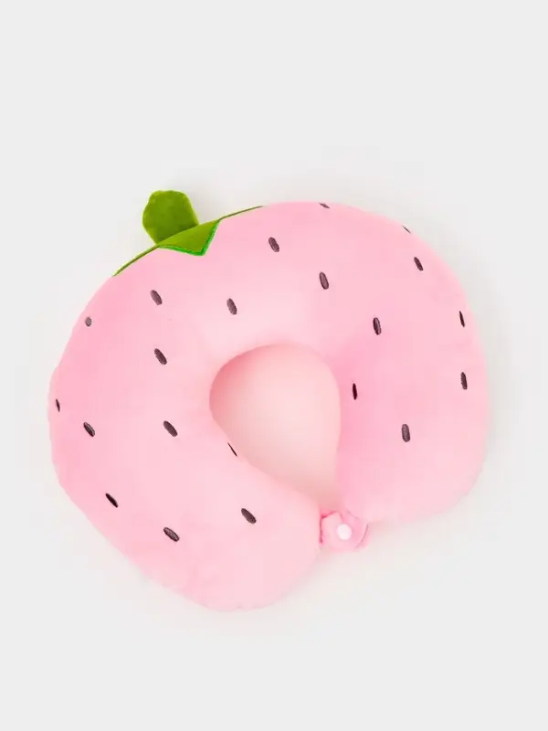 Мягкая игрушка - антистресс подголовник "Клубничка" с маской для сна