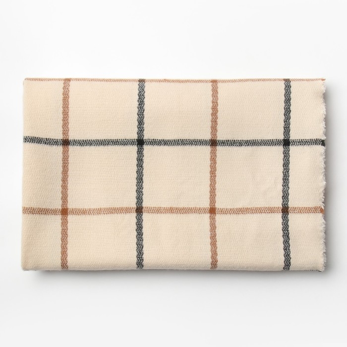 Шарф зимний объемный MINAKU 100*180 + 10 см цвет бежевый