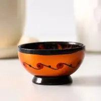 Солонка &laquo;Каравай&raquo;, 7.5&times;3 см, хохлома, дерево