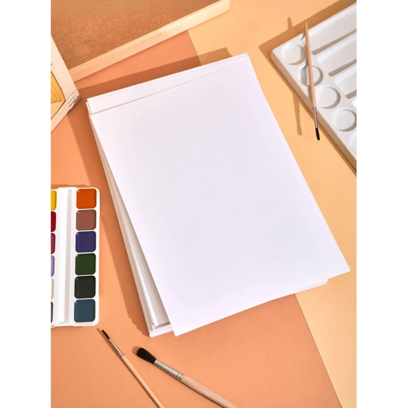 Бумага для акварели в листах Комус Арт А4,100л,180гр, уп.крафт