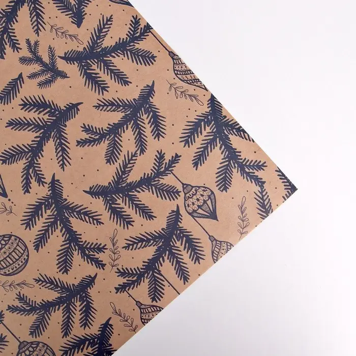 Бумага упаковочная крафтовая &laquo;Ветви&raquo;, 50 х 70 см