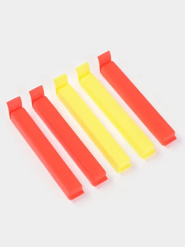 Зажимы для пакетов Доляна &laquo;Лёд&raquo;, 10.5 см, набор 5 шт., пластик, МИКС