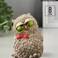 Фигурка гипс &laquo;Филин с бантом&raquo;, 8&times;6&times;6.5 см, бежевый