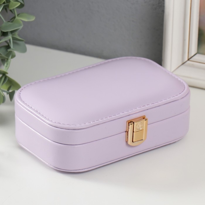 Шкатулка кожзам для украшений  Шкатулка кожзам для украшений "Эмори" сиреневая15х10х4,5 см
