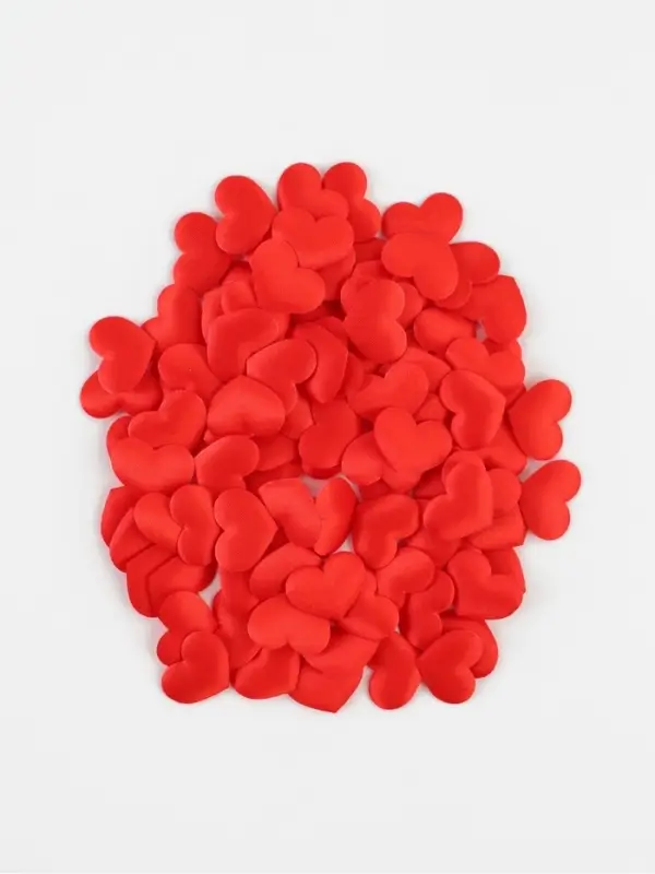 Сердечки декоративные, набор 100 шт., 2 см, красные