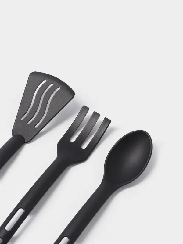 Набор кухонных принадлежностей Доляна &laquo;Глори&raquo;, 3 шт., чёрный