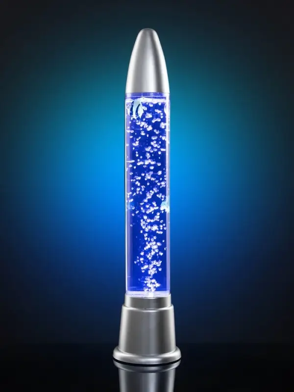 Лава - лампа RISALUX &laquo;Ракета-аквариум&raquo;, подсветка, RGB, от сети 220 В, серебристая, 10&times;10&times;60 см