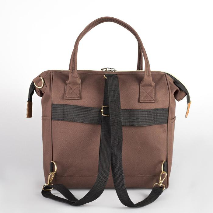 Сумка-рюкзак 2 в 1 на колёсах 18 Сумка-рюкзак 2 в 1 на колёсах 18", отдел на молнии, наружный карман, цвет коричневый