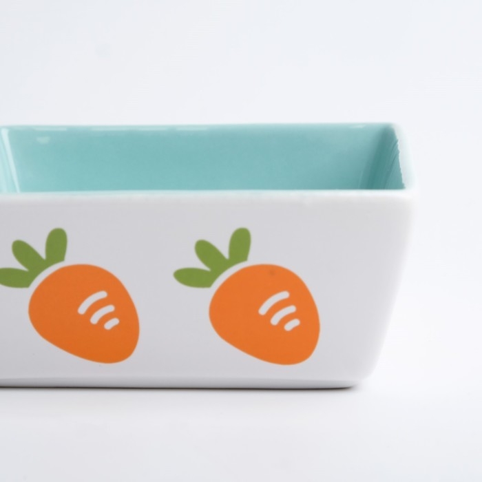 Миска керамическая квадратная  Миска керамическая квадратная "Морковки" 300 мл, 11 x 4,5 cм, зелёная