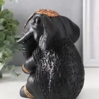 Фигура «Слон индийский большой», 14×12×12 см, чёрная