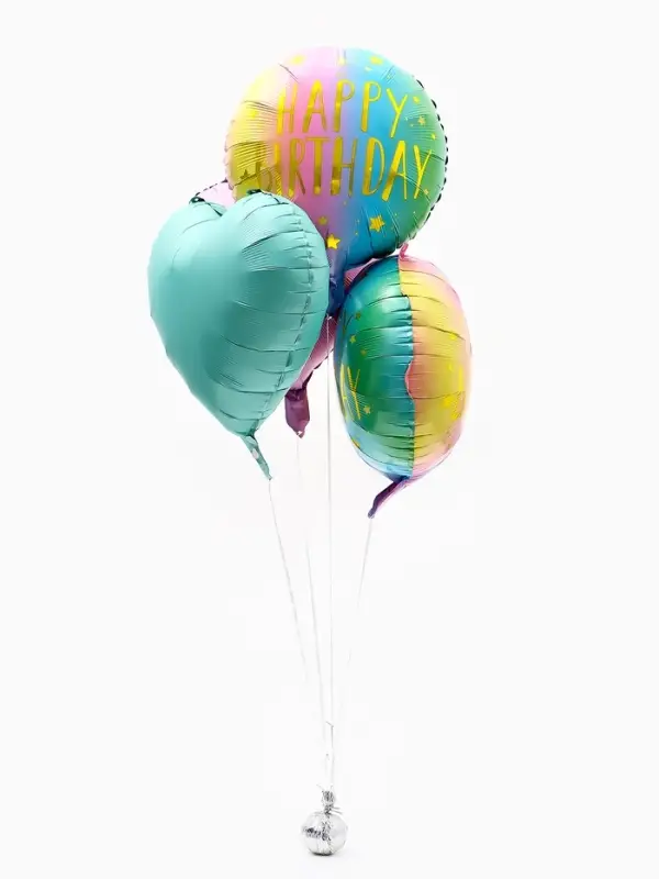 Воздушные шары фольгированны "Happy birthday", набор 5 штук