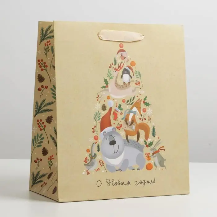 Пакет подарочный новогодний ламинированный «С Новым годом», ML 23 х 27 х 11.5 см Пакет подарочный новогодний ламинированный «С Новым годом», ML 23 х 27 х 11.5 см