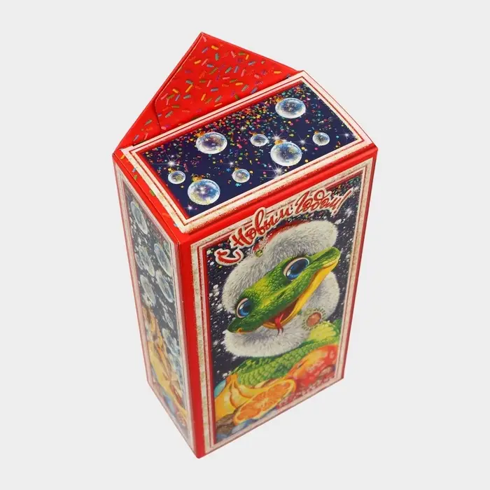 Подарочная коробка новогодняя Конфета малая Подарочная коробка новогодняя Конфета малая "Лакомка" 20 x 10 x 6 см.